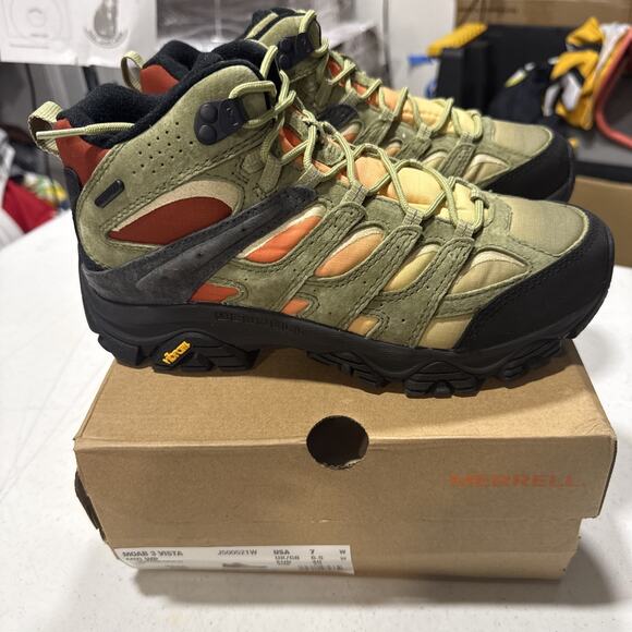 Merrell Other - Merrell Mens Moab 3 Vista Mid Waterproof Suede Hiking Boot Mosstone - 7 Wide